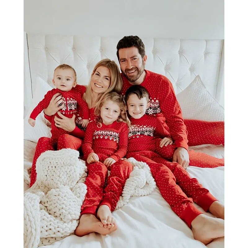 Christmas Family Pajamas Set 
Mother Father Kids Matching Outfits