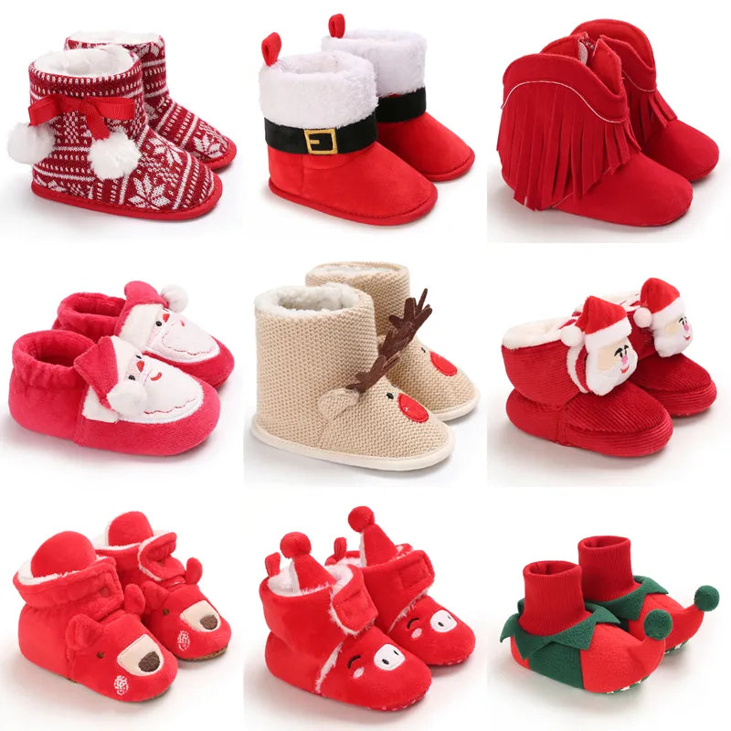 Christmas Baby Booties