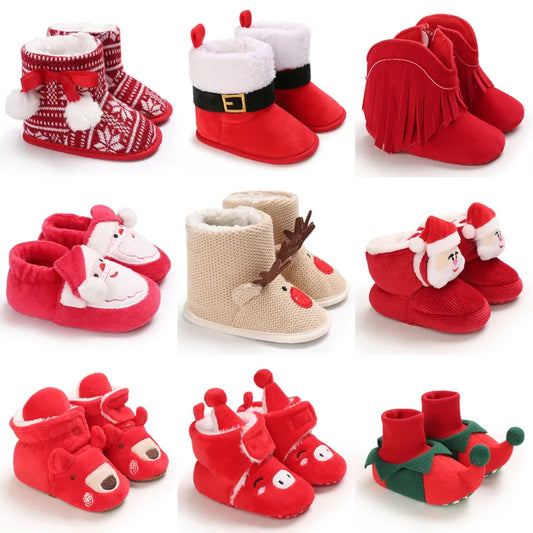 Christmas Baby Booties