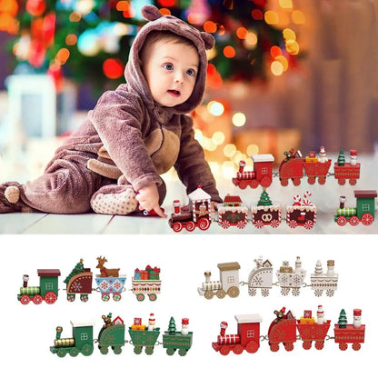 Merry Christmas Train Decorations 
  Wooden Trains to enhance your Christmas Decor