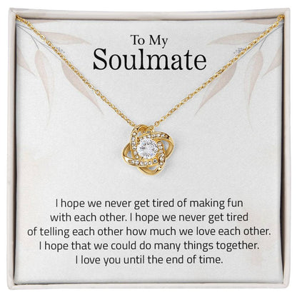 To My Soulmate | I Love You - Love Knot Necklace