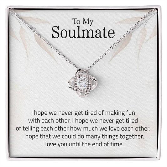 To My Soulmate | I Love You - Love Knot Necklace