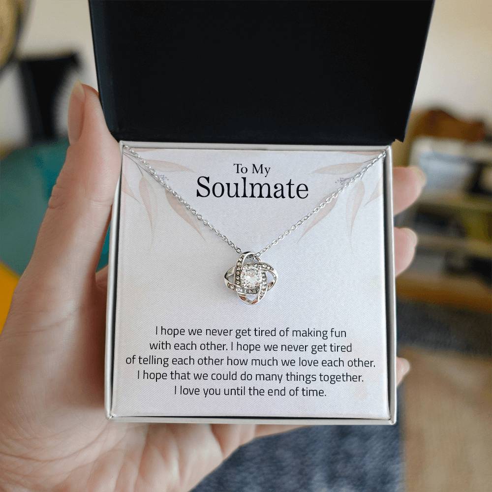 To My Soulmate | I Love You - Love Knot Necklace