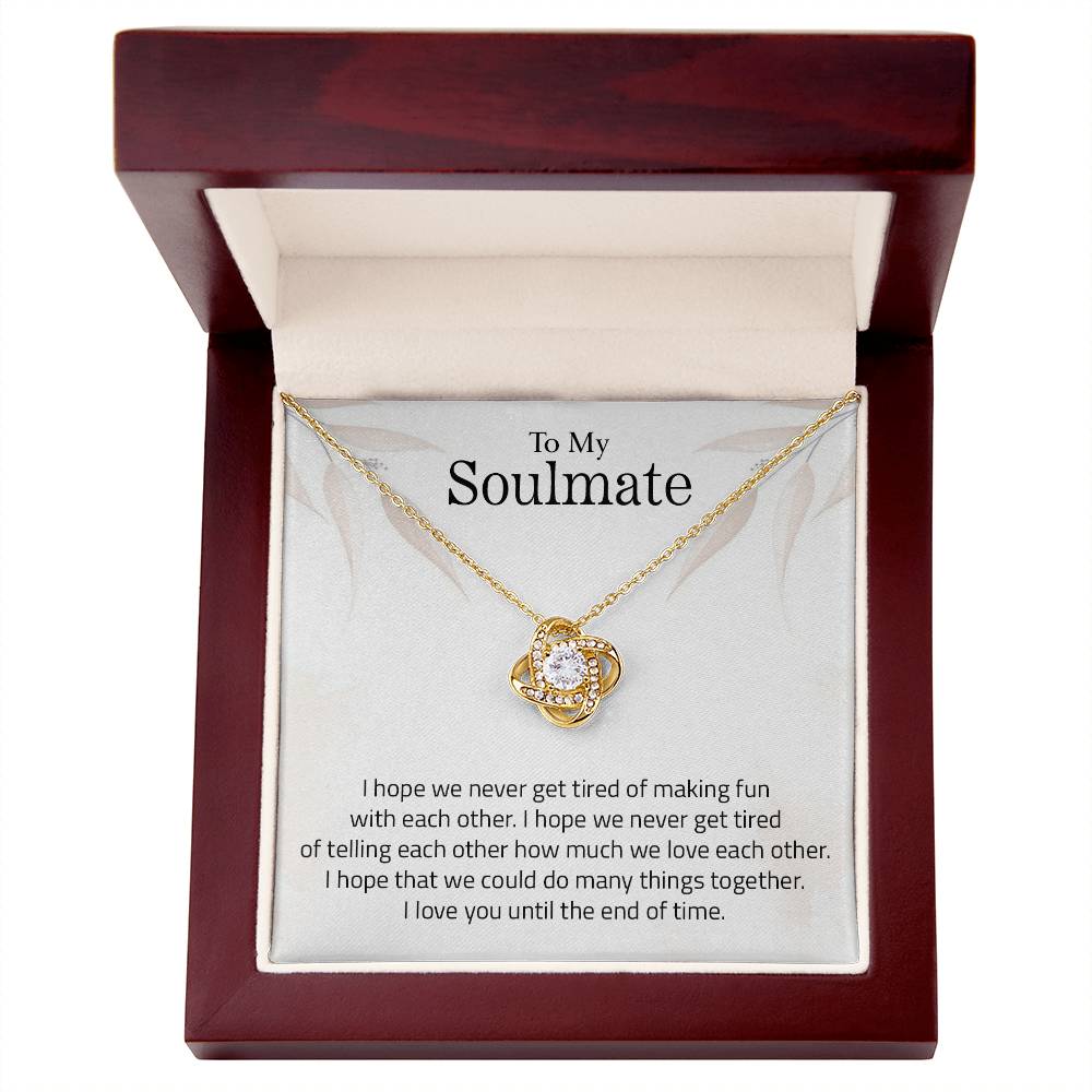 To My Soulmate | I Love You - Love Knot Necklace