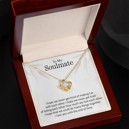 To My Soulmate | I Love You - Love Knot Necklace