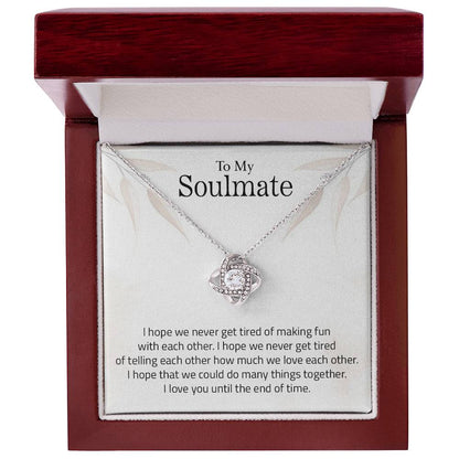 To My Soulmate | I Love You - Love Knot Necklace